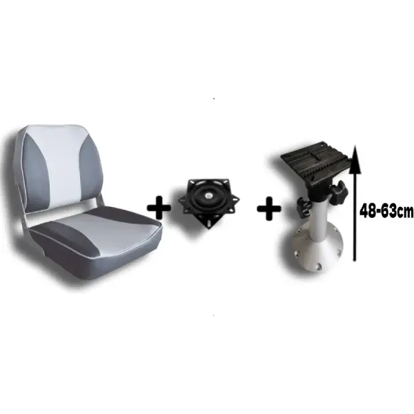 Direct Beschikbaar FES Marine Bootstoel set 2 Wit/grijs