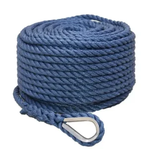 Lage Prijs FES Marine Ankerlijn donkerblauw 10mm lengte 15 meter met RVS touwkous