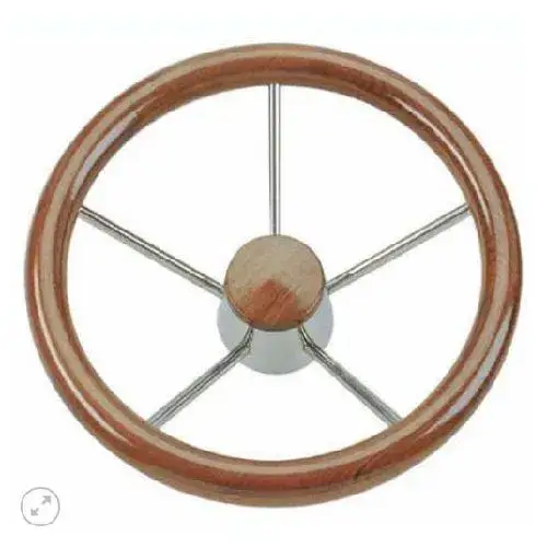 Veilige Betaling Savoretti Stuurwiel RVS met teak hoepel 45cm
