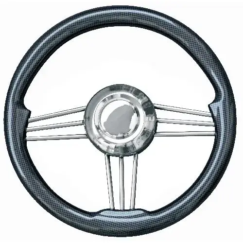 Stuurwiel 35cm RVS met carbonfiber hoepelSV-E Direct Beschikbaar