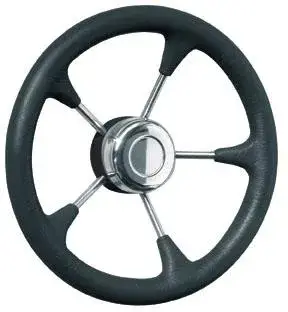 Koop Online Stuurwiel RVS – zwart polyurethaan diameter 35cm SV-E