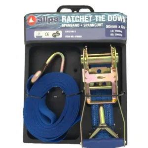Hoge Kwaliteit Allpa 2-delige spanbandset met ratelgesp en punthaken 50mm x 6meter