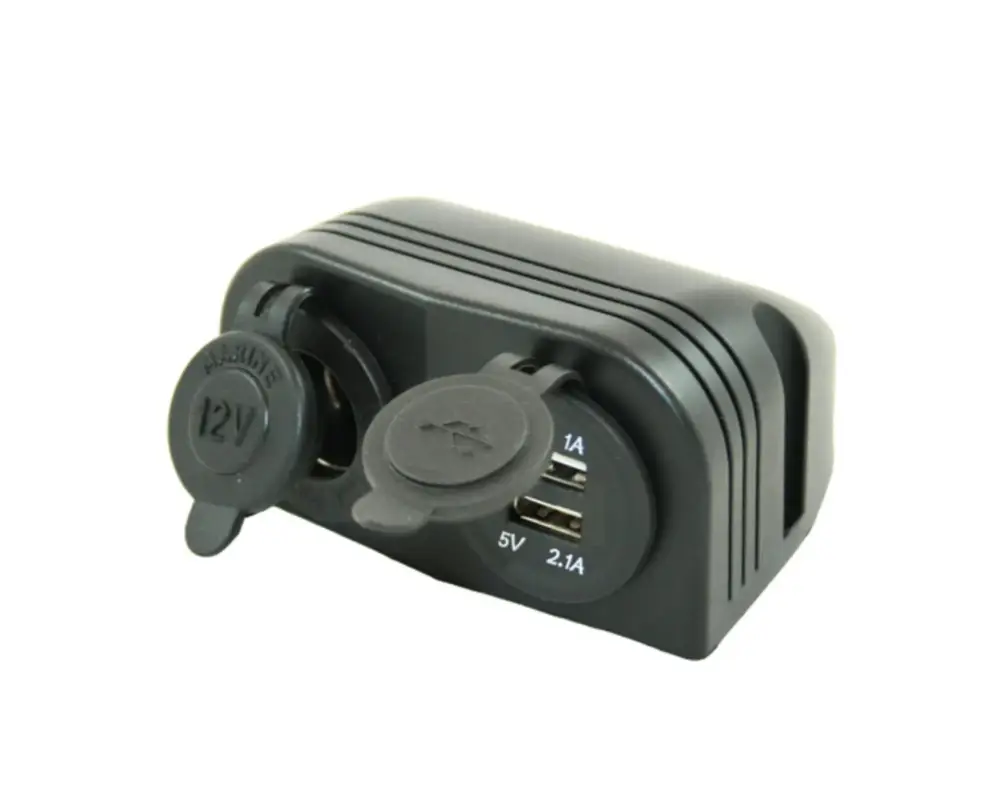 Opbouw contactdoos 12volt + 2x USB uitvoer Flitsaanbieding
