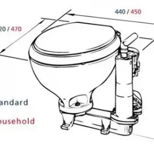 Populair RM69 handpomp toilet grote pot met kunststof bril en deksel