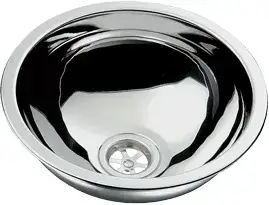 Allpa ronde komvormige wasbak 330mm fonteintje RVS Betrouwbaar