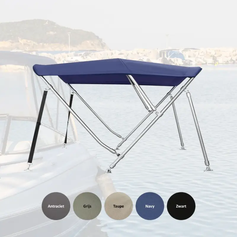 Sunmaster DeLuxe 3-boogs Biminitop XXL – Lengte 220 cm | 25 mm RVS Gereduceerde Prijs