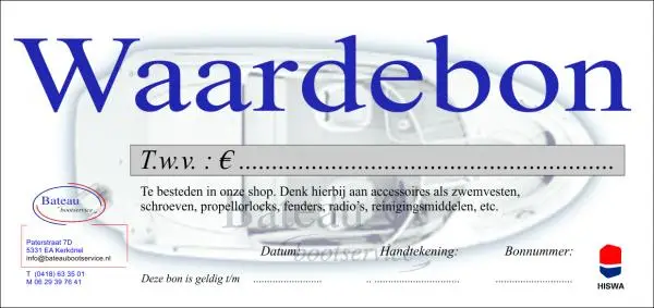 Cadeau bon twv 15 Euro Korting