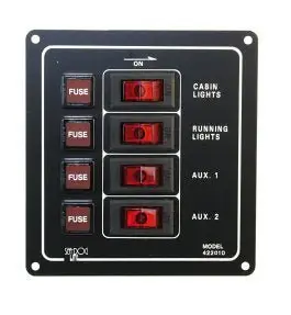 12 voltschakelpaneel met 4 verticale schakelaars Uitverkoop