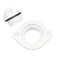 Afvoerstop boot met plug, ovaal met 2 gaten, 48x36mm, wit Aanbieding
