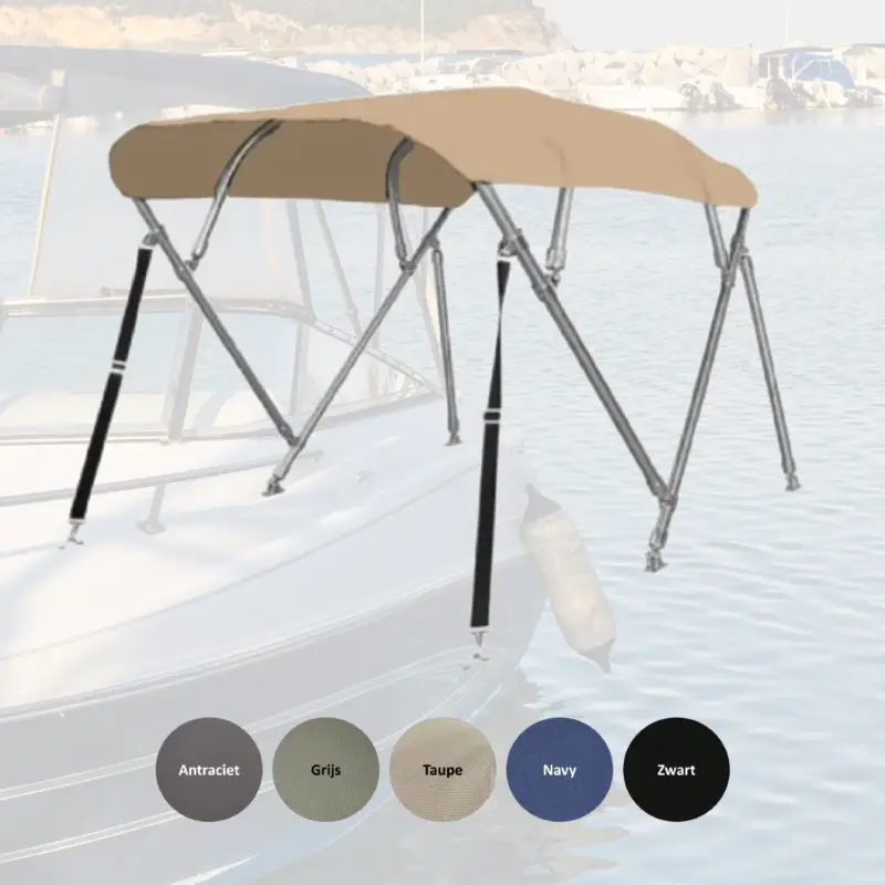 Nieuw Biminitop 4-boogs Sunmaster Basic Line – 244 cm | 22 mm RVS | lichtgrijs