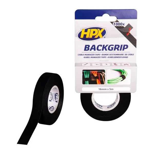 Backgrip klittenband - zwart 16mm x 5m Betaalbaar