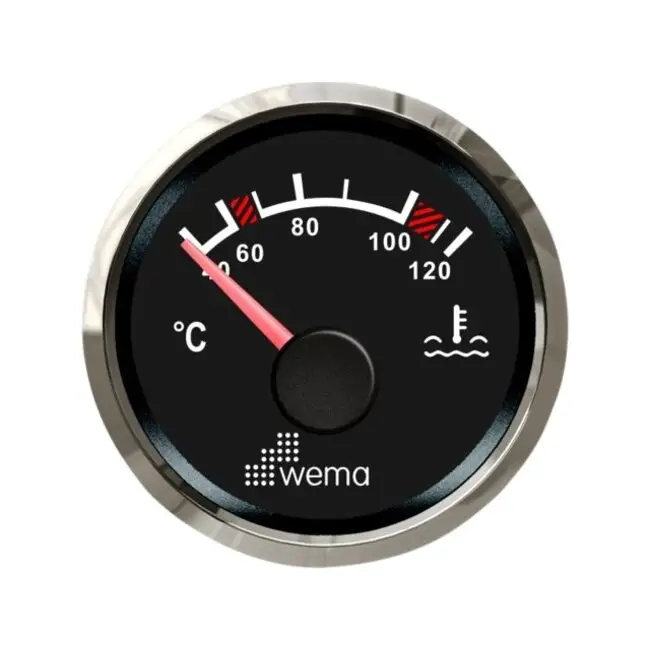 Wema Silver serie watertemperatuur meter NMEA2000 zwart Gecertificeerd