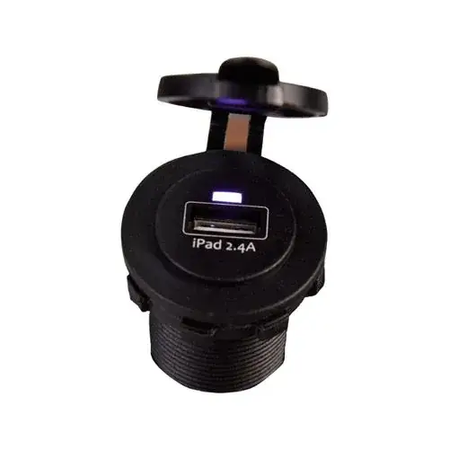 12/24 volt USB inbouwstopcontact enkel met laadfunctie Must-Have