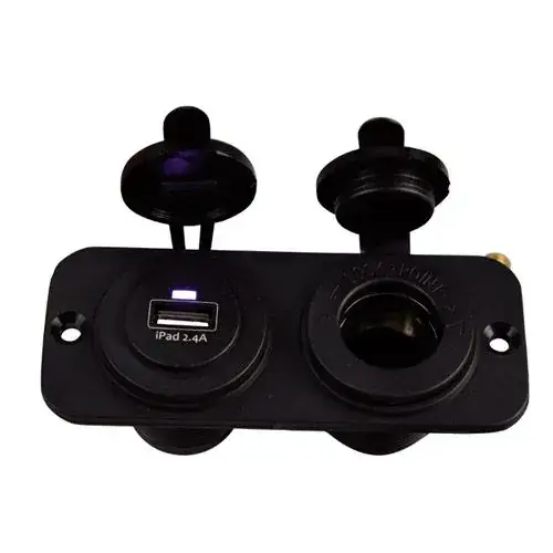 12/24 volt USB-Standaard inbouwstopcontact met laadfunctie Dagaanbieding