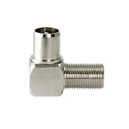 Coax verloopplug F-Connector female naar IEC Male Haaks Voordeelprijs