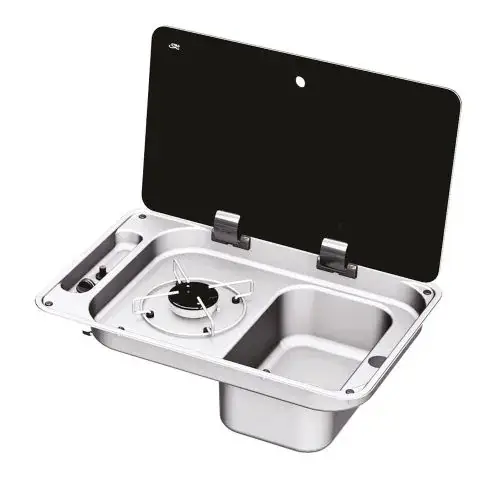 1-pits inbouwkookplaat met spoelbak Allpa Premium