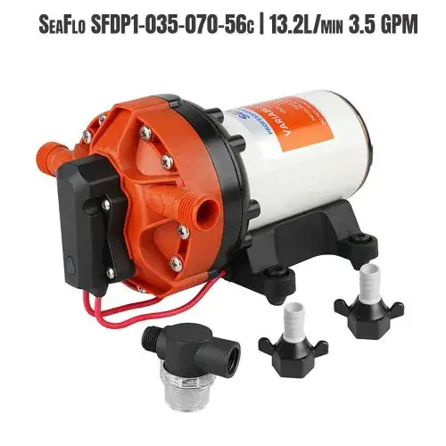 Goedkoop SeaFlo Drinkwaterpomp 12 volt 70Psi, 4.8 Bar 13,2 L/min 3.5 GPM Aut.Flow control