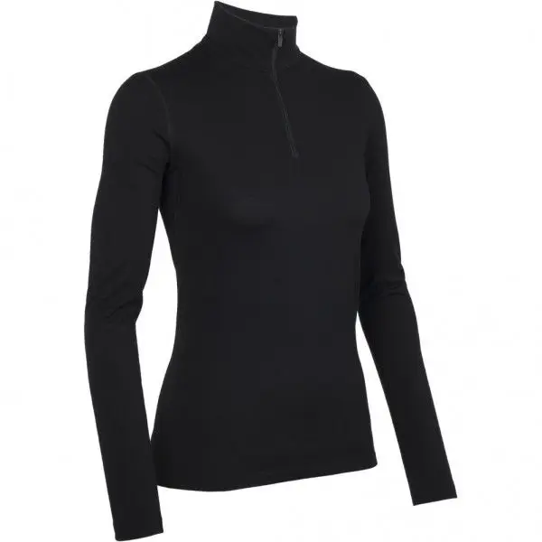 Thermoshirt Dames Icebreaker Wmns 200 Oasis LS Half zip Zwart Express Levering
