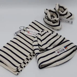 Baby sjaal, muts en slofjes natural-navy Beste Prijs