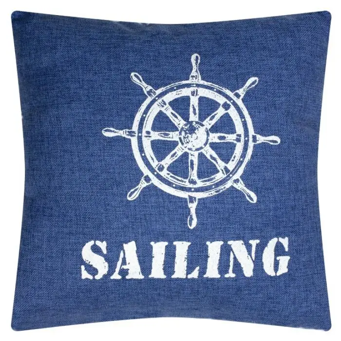Betrouwbaar Bootkussen Denim-style "Sailing" 40x40cm