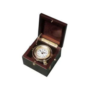 Cardanisch Opgehangen Quartz Klok In Houten Box - Arabisch - Messing - Hardhout Hoge Kwaliteit